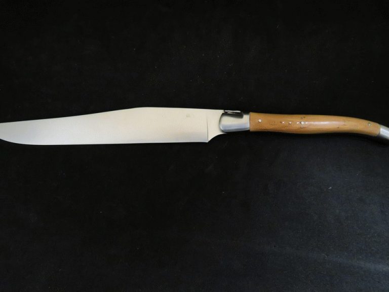 Couteau à découper Laguiole 2 mitres inox bois de genévrier