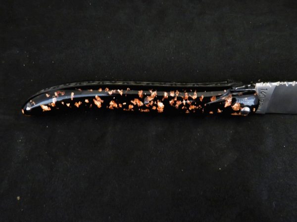 Laguiole 12 cm 1 piece full handle copper leaves