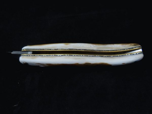 Laguiole 12 cm 1 piece full handle mammoth ivory damascus stainless steel