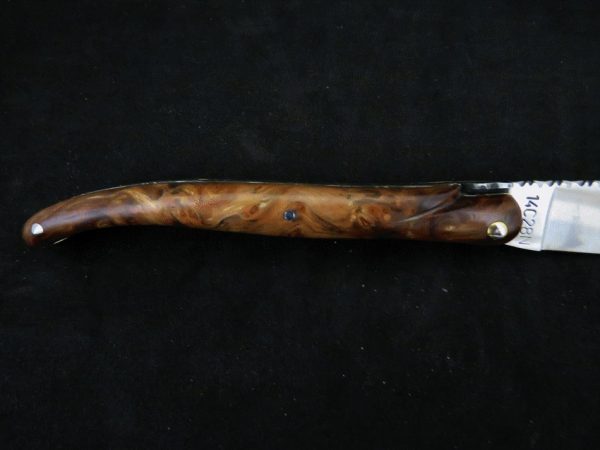 Laguiole 12 cm 1 piece full handle elm burl wolf model
