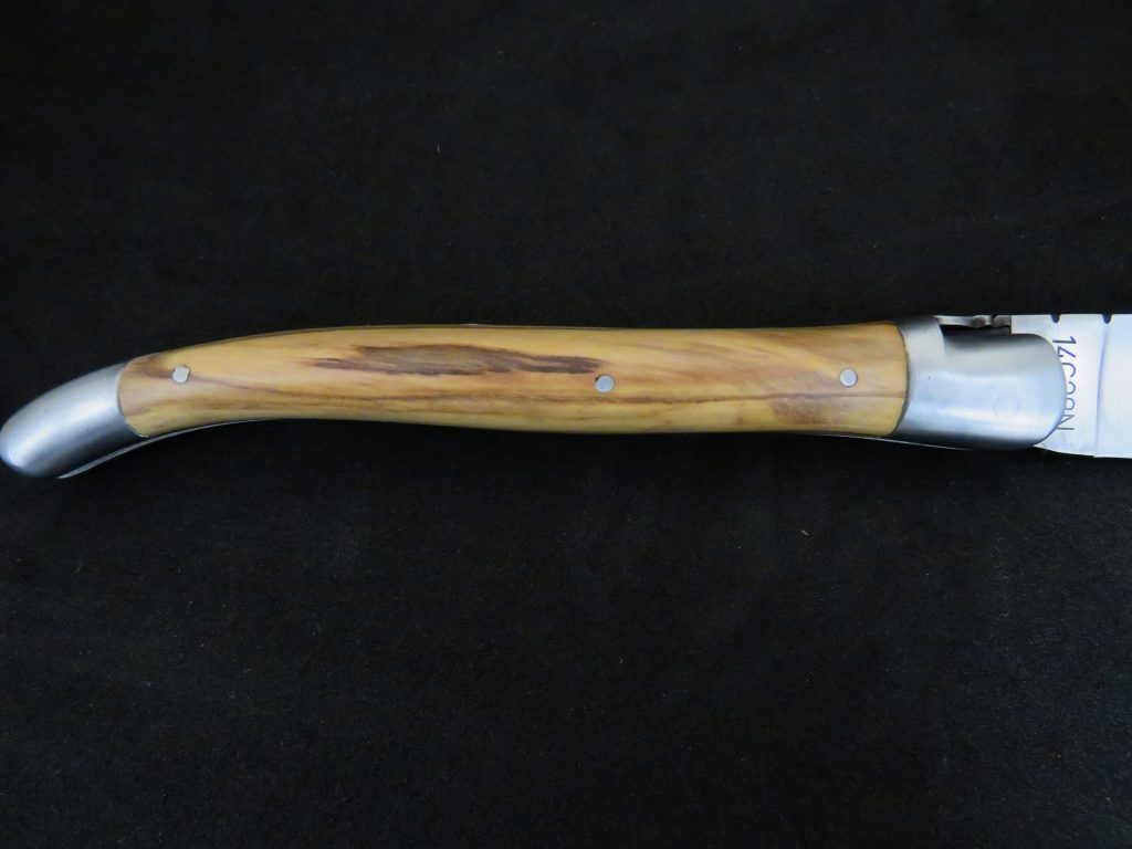 Laguiole knife 13 cm 1 piece 2 stainless steel bolsters olive wood