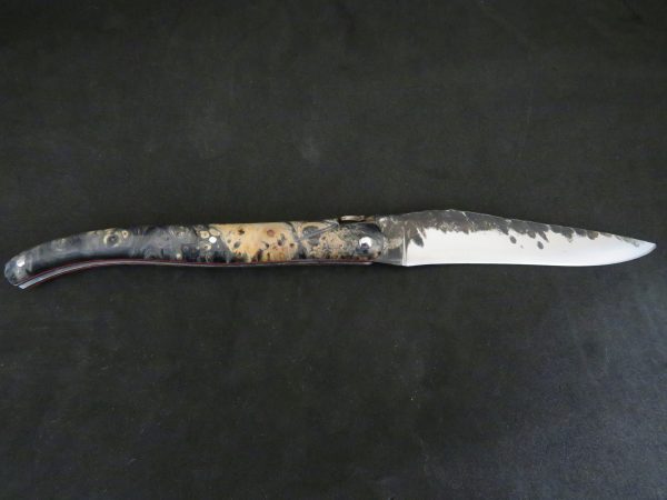 Laguiole 12 cm loupe de marronnier lame brut de forge – Image 3