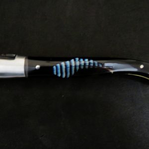 Laguiole 12 cm forgé inclusion plume de geai