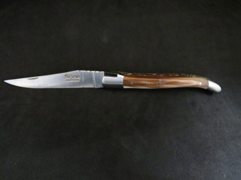 Laguiole 12 cm 1 pièce 2 mitres doubles platines pointe de corne