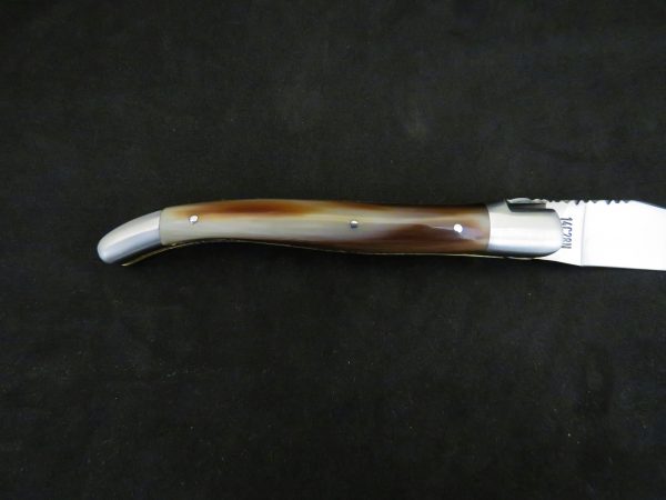 Laguiole 12 cm 1 pièce 2 mitres doubles platines pointe de corne – Image 3