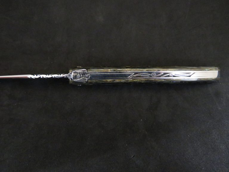 Laguiole 12 cm 1 pièce plein manche abalone