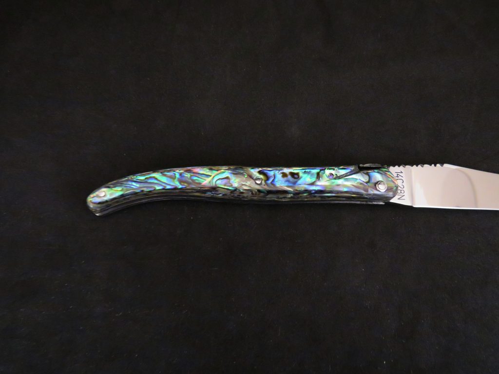 Laguiole 12 cm 1 pièce plein manche abalone