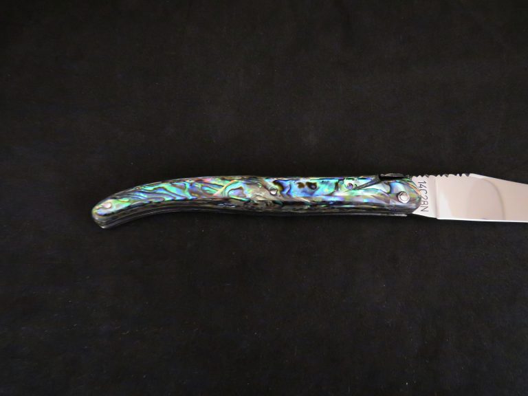 Laguiole 12 cm 1 pièce plein manche abalone