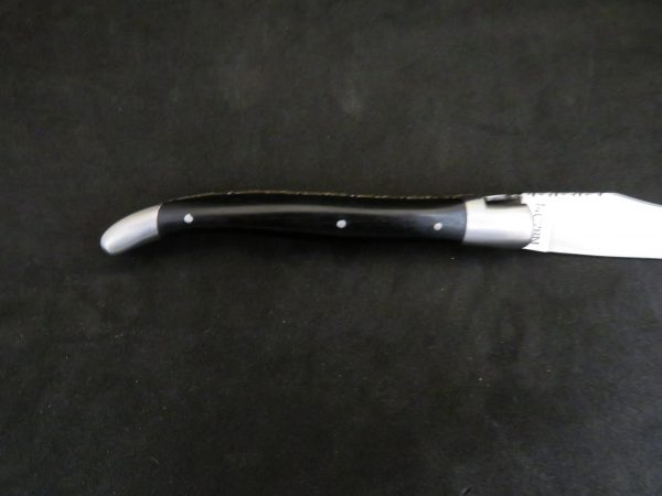 Laguiole 12 cm 1 pièce 2 mitres doubles platines inox bois d'ébène – Image 3