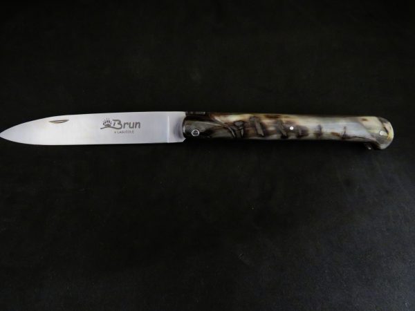 Laguiole 13 cm straight model, old shape, full handle ram's horn