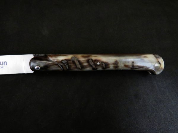 Laguiole 13 cm straight model, old shape, full handle ram's horn - Image 4