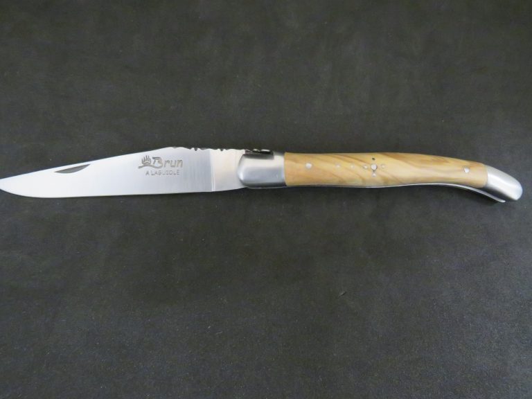 Laguiole 11 cm 1 pièce 2 mitres inox bois d’olivier