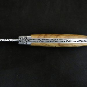 Laguiole 11 cm 1 pièce 2 mitres inox bois d'olivier