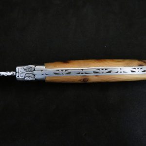 Couteau Laguiole forgé 12 cm 1 pièce 2 mitres inox bois de genévrier