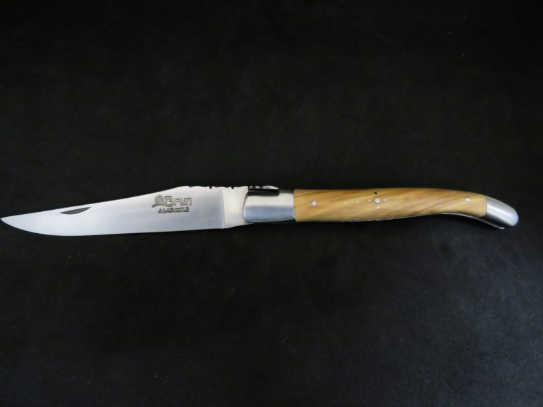 Laguiole 12 cm 1 pièce 2 mitres inox bois d’olivier