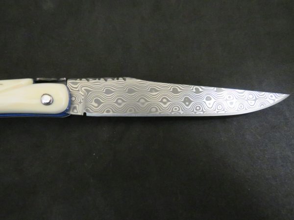 Laguiole 12 cm 1 piece full handle mammoth ivory damascus blade - Image 4