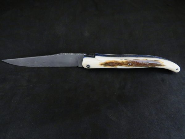 Laguiole 12 cm 1 piece full handle mammoth ivory damascus blade - Image 7