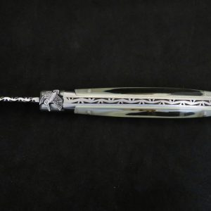Laguiole forgé 12 cm inclusion plume modèle bécasse