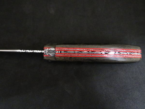 Laguiole 13 cm in fossilized pin oak