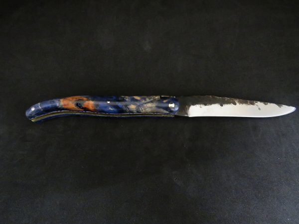 Laguiole 12 cm en loupe de frêne de l'Aubrac lame brut de forge – Image 3