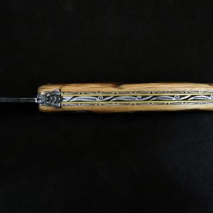 Laguiole 12 cm en vieux piquet d'Aubrac lame brut de forge