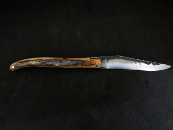 Laguiole 12 cm en vieux piquet d'Aubrac lame brut de forge – Image 3
