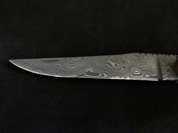 Laguiole 12 cm en vieux piquet de l'Aubrac lame damas – Image 2