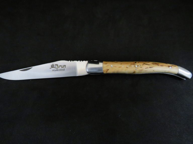 Laguiole 11 cm 1 pièce 2 mitres inox bois bouleau