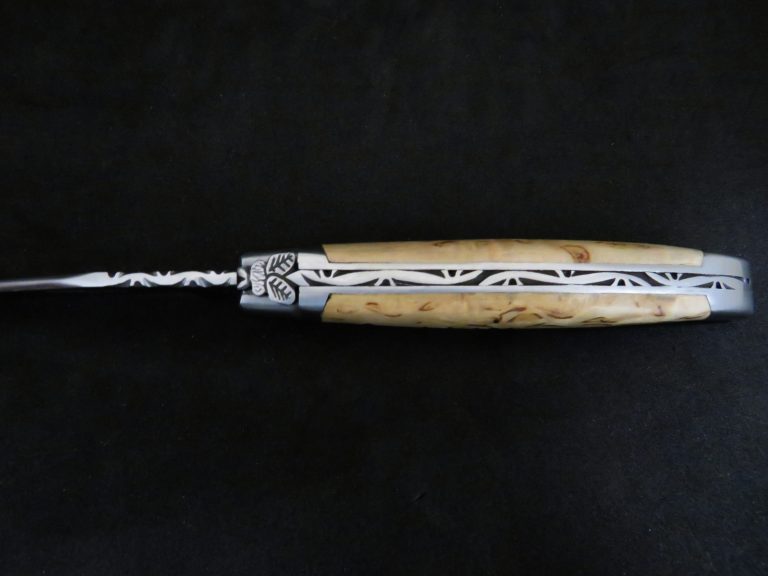 Laguiole 11 cm 1 pièce 2 mitres inox bois bouleau