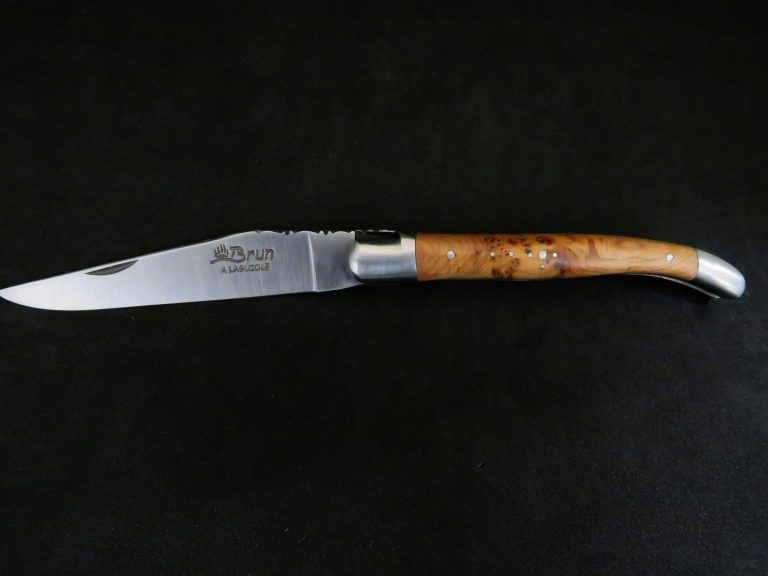 Couteau Laguiole forgé 11 cm 1 pièce 2 mitres inox bois de genévrier