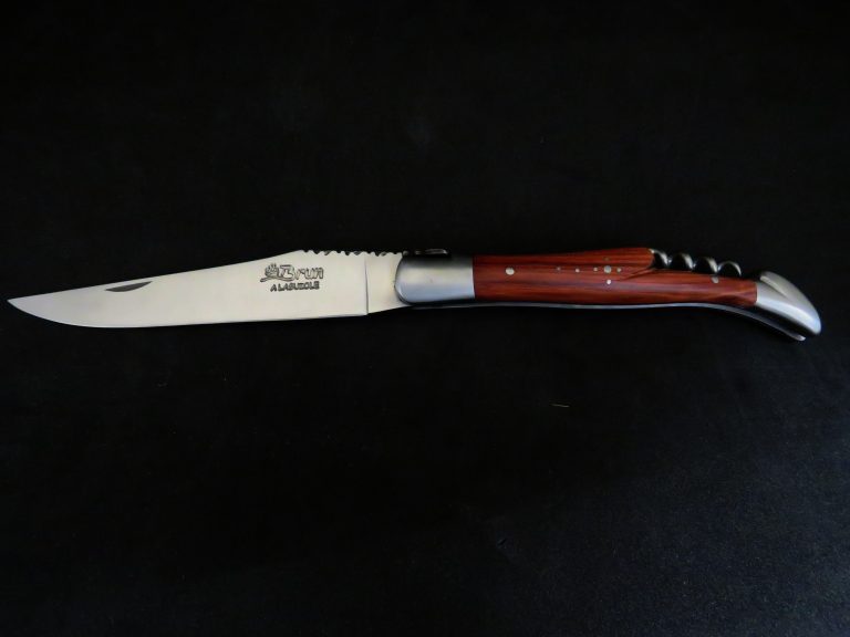 Laguiole forgé 12 cm 2 pièces tire-bouchon bois de rose
