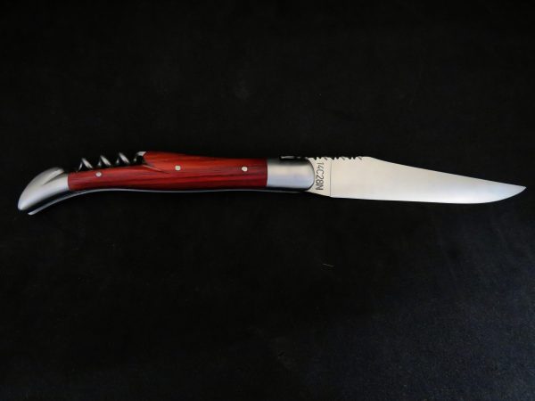 Laguiole forgé 12 cm 2 pièces tire-bouchon bois de rose – Image 3