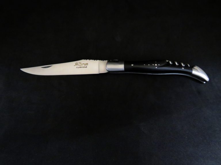 Laguiole forgé 12 cm 2 pièces tire-bouchon bois d’ébène