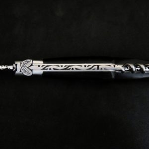 Laguiole forgé 12 cm 2 pièces tire-bouchon bois d'ébène
