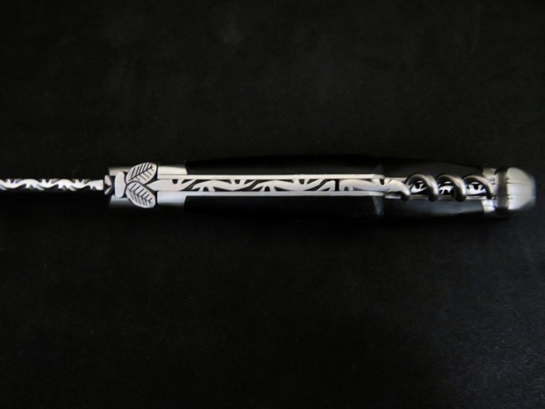 Laguiole forgé 12 cm 2 pièces tire-bouchon bois d’ébène