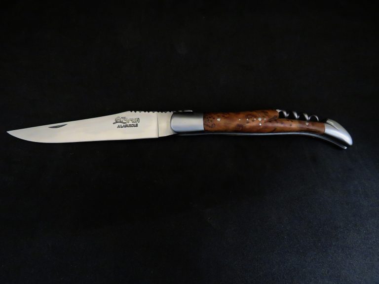 Laguiole forgé 12 cm 2 pièces tire-bouchon bois de genévrier