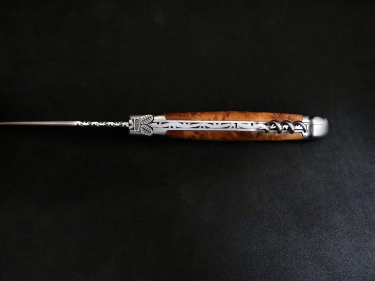 Laguiole forgé 12 cm 2 pièces tire-bouchon bois de genévrier