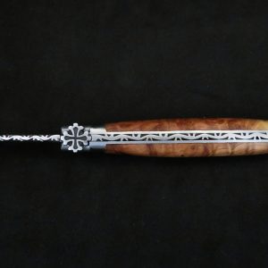 Couteau Laguiole 12 cm modèle croix occitane bois de genévrier