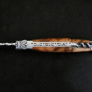 Laguiole 3 pièces abeille forgée bois de genévrier