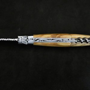 Laguiole 3 pièces abeille forgée bois d'olivier