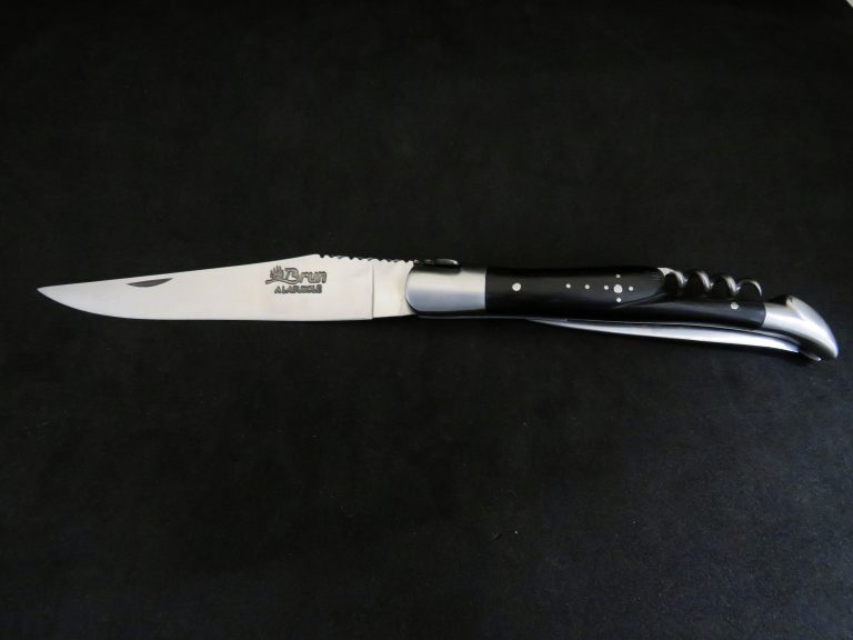 Laguiole 3 pièces abeille forgée bois d’ébène