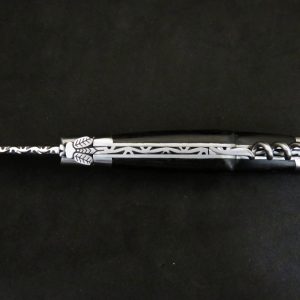 Laguiole 3 pièces abeille forgée bois d'ébène