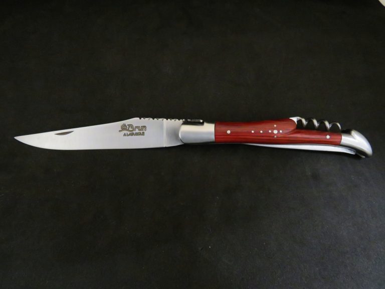 Laguiole 3 pièces abeille forgée bois de rose