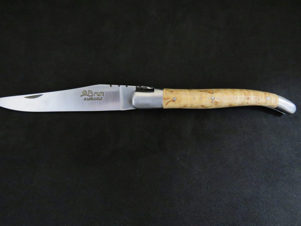 Laguiole 12 cm 1 pièce 2 mitres inox bois de bouleau