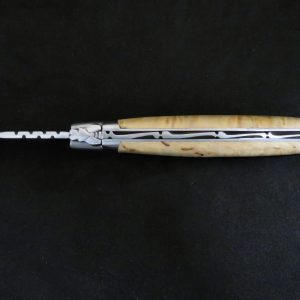 Laguiole 12 cm 1 pièce 2 mitres inox bois de bouleau