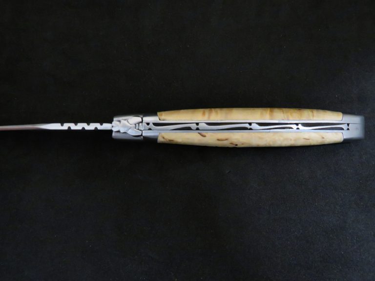 Laguiole 12 cm 1 pièce 2 mitres inox bois de bouleau