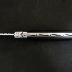 Laguiole 12 cm 1 pièce 2 mitres inox bois d'ébène