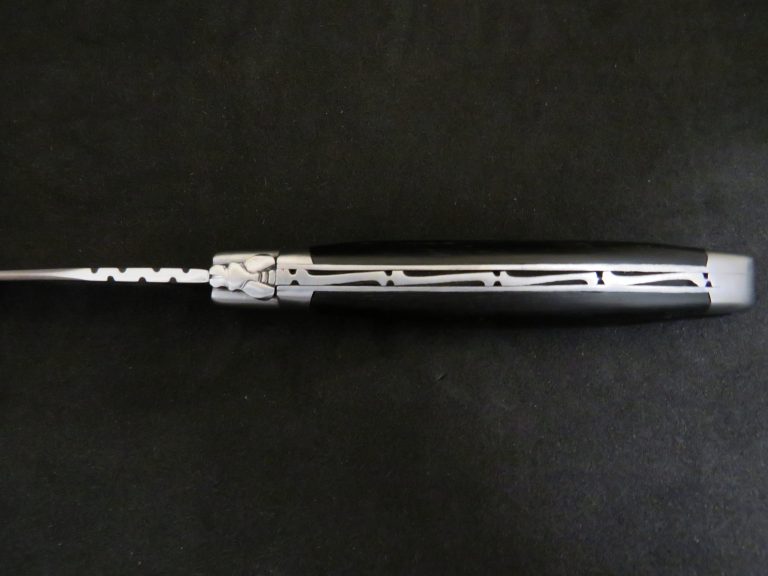 Laguiole 12 cm 1 pièce 2 mitres inox bois d’ébène