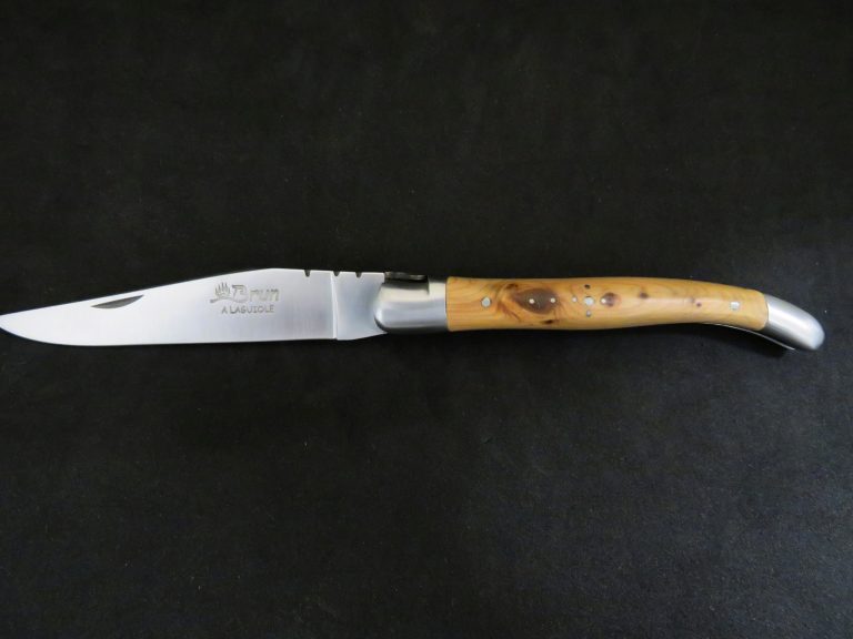Laguiole 11 cm 1 pièce 2 mitres inox bois de genévrier