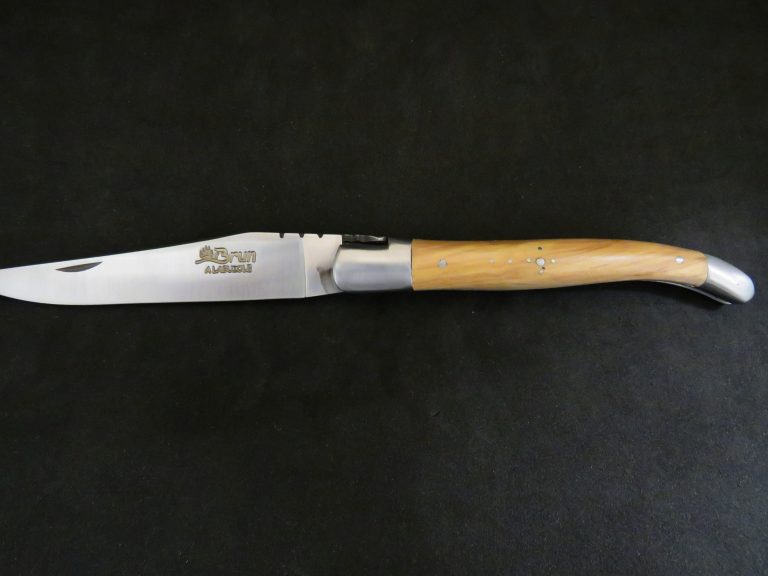 Laguiole 12 cm 1 pièce 2 mitres inox bois d’olivier